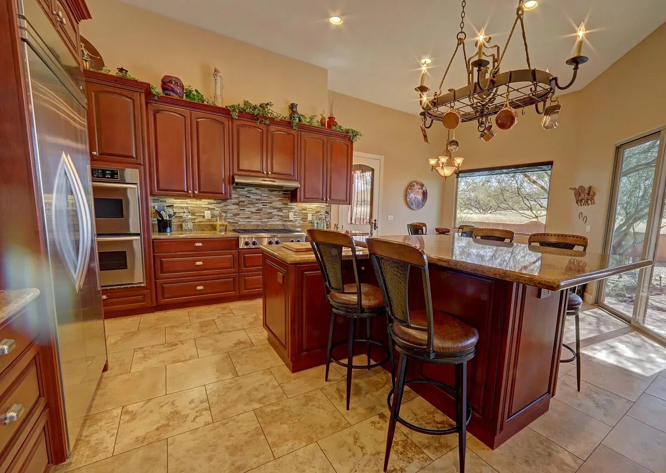 Rope molding running along custom cabinetry, ranch kitchen by Myk's Woodworking
