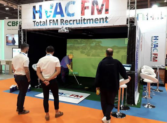 Golf drive or putt simulator game hire 