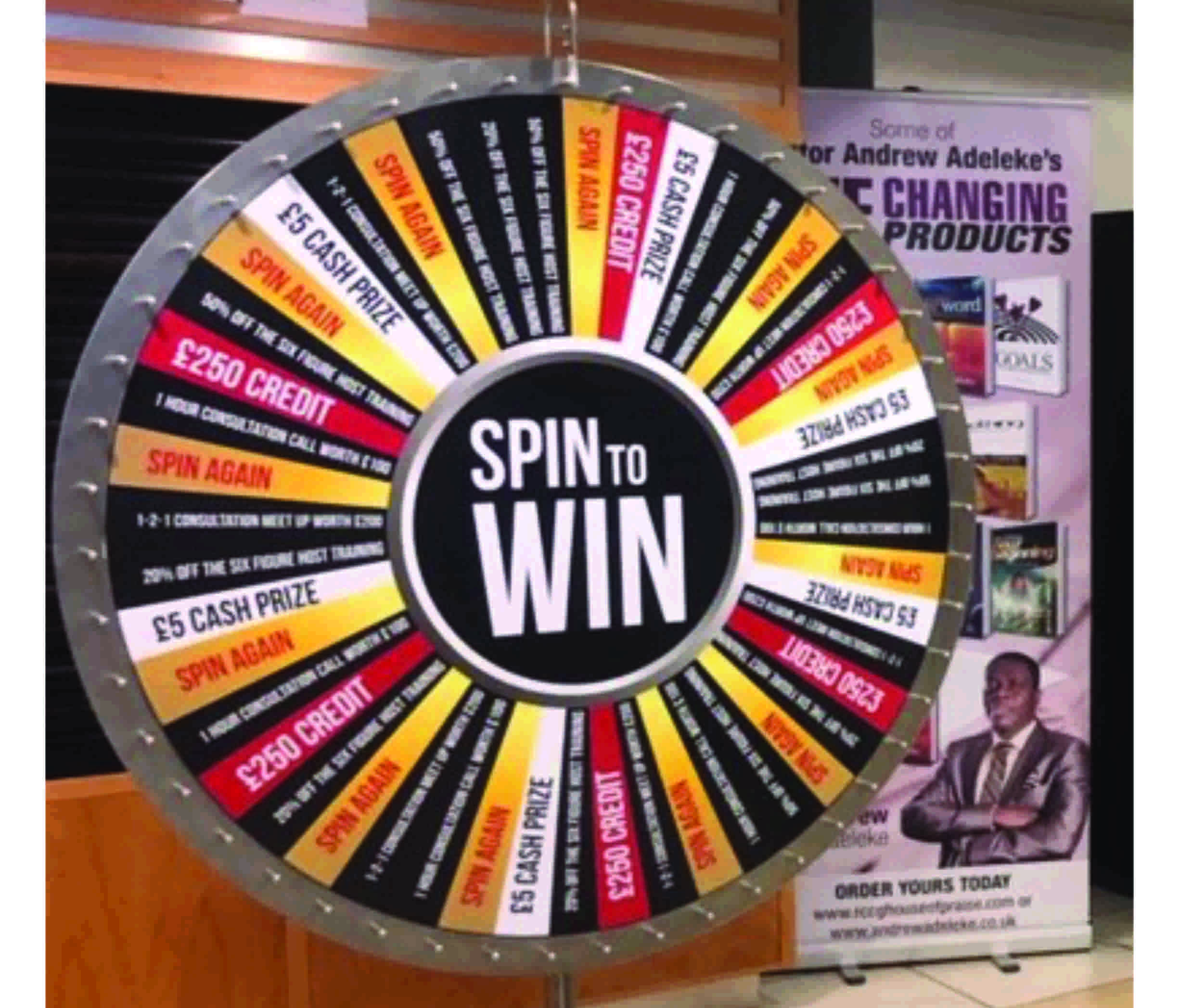 Giant 1.5m Wheel of Fortune Game