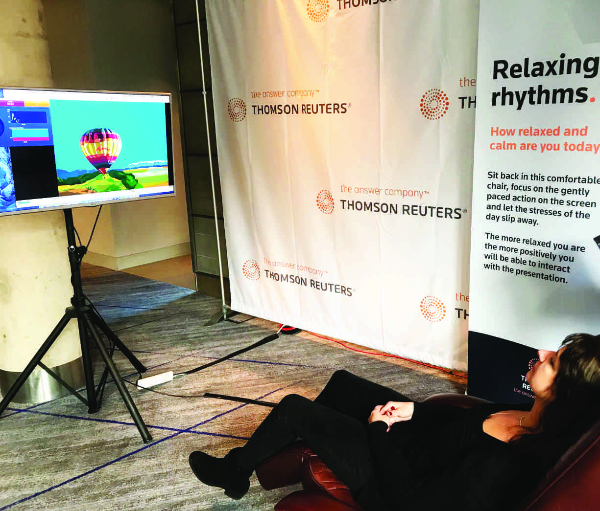 Relaxation game for conferences and exihibitions