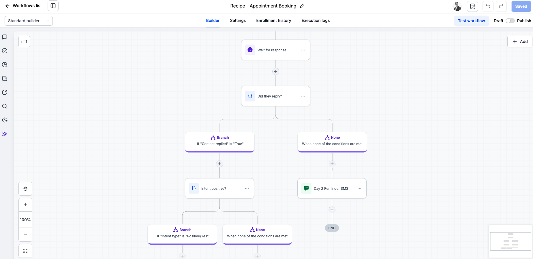 Automated follow-up running in the background