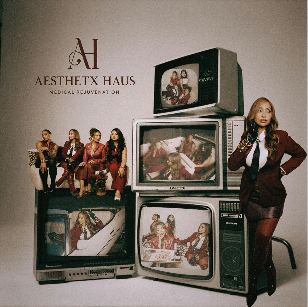 Desirée Antonelli and the Aesthetx Haus team in red blazers
