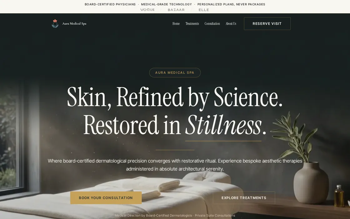 Aura Medical Spa concept build