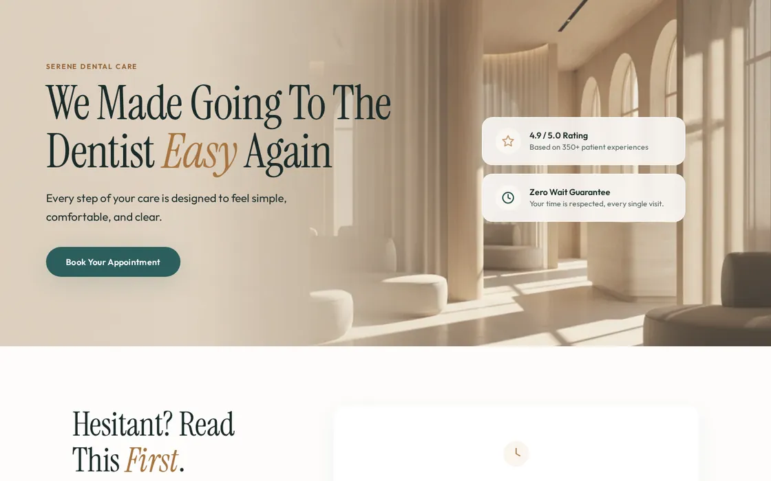 Veda Health dental funnel demo landing page
