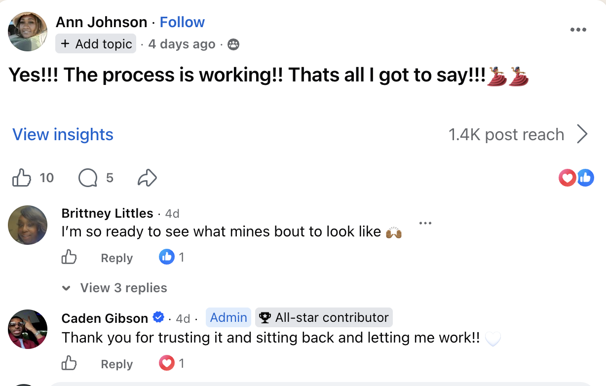 Client testimonial