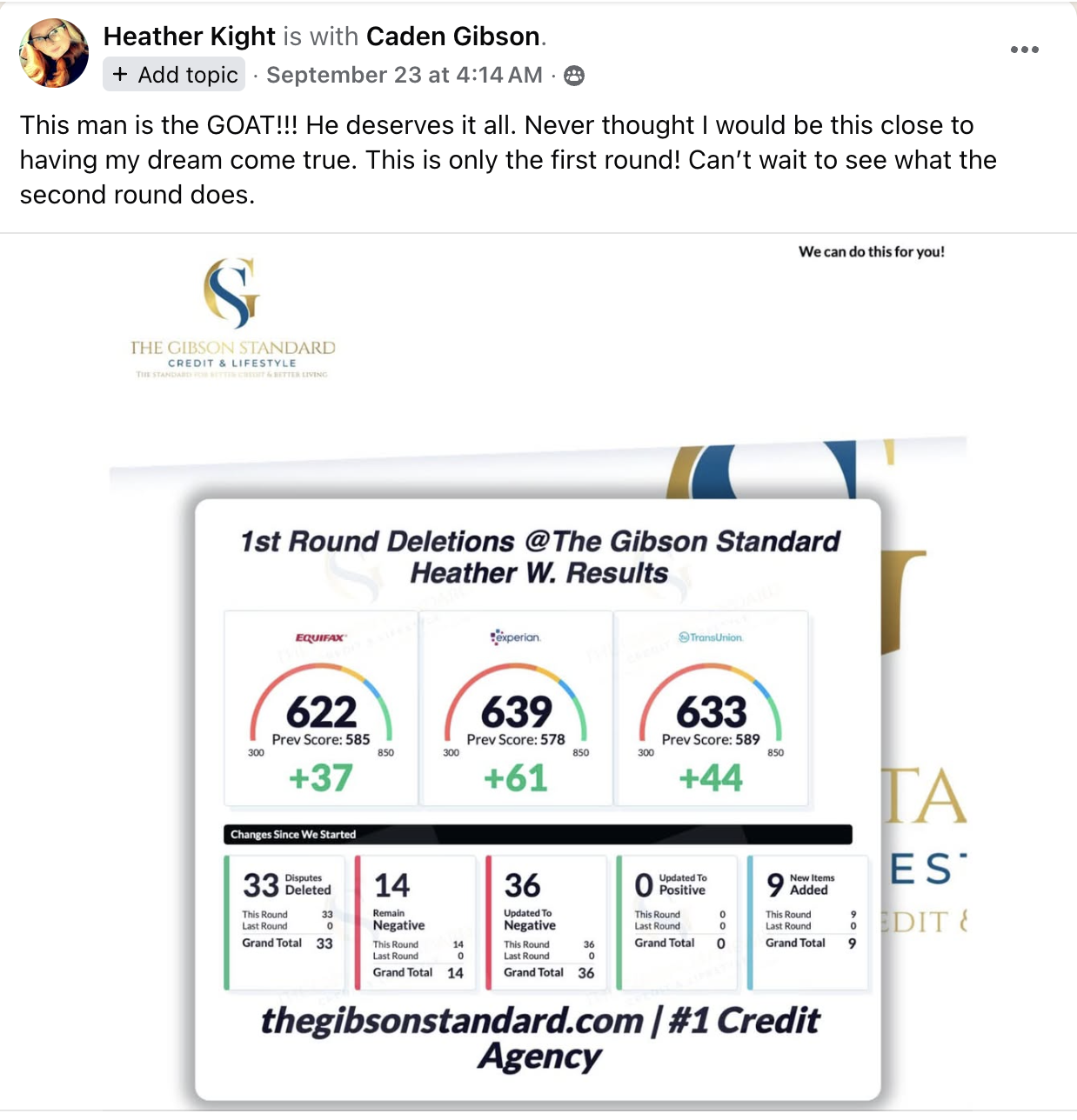 Client testimonial