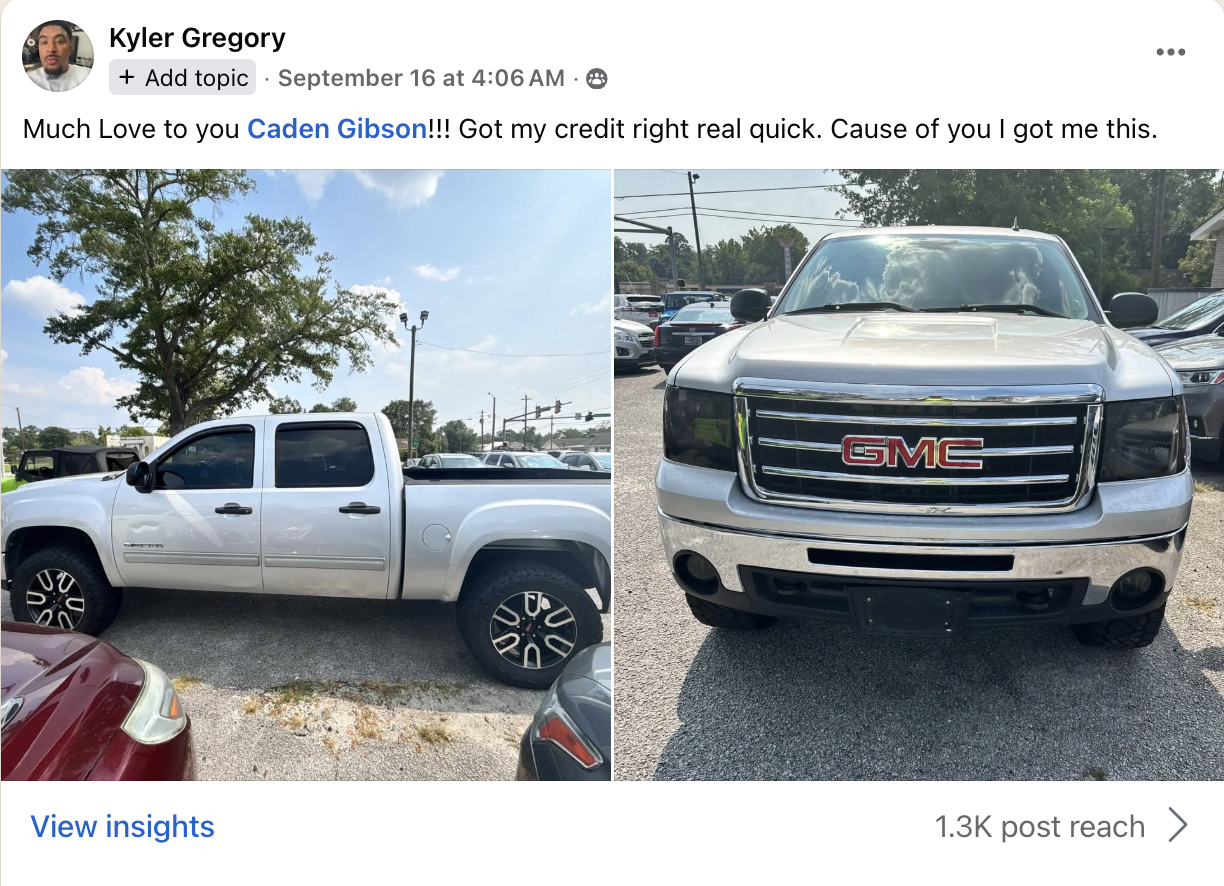 Client testimonial