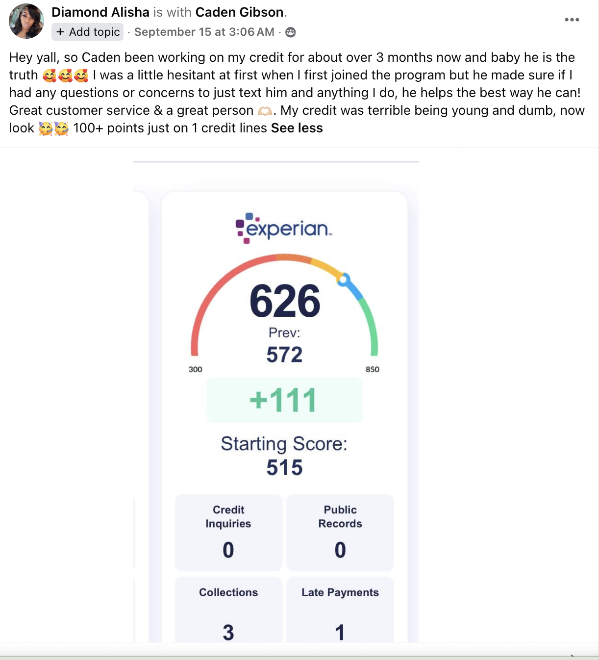 Client testimonial