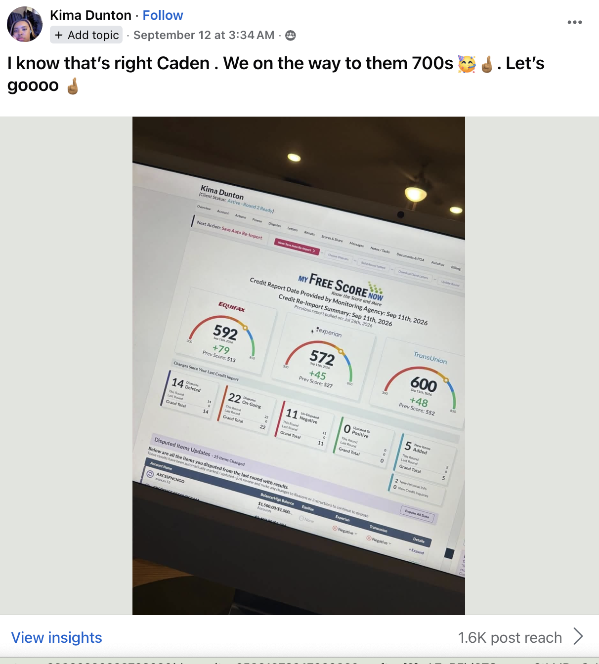 Client testimonial