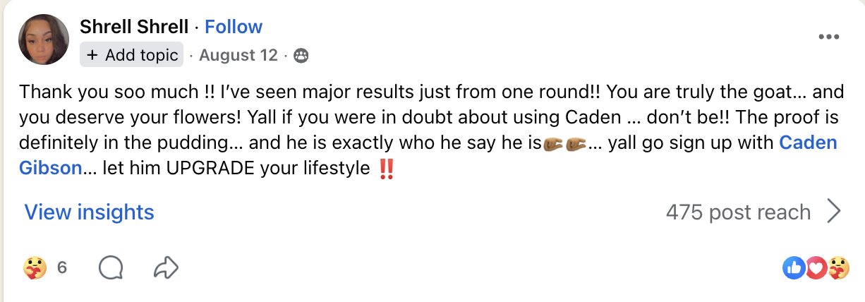 Client testimonial