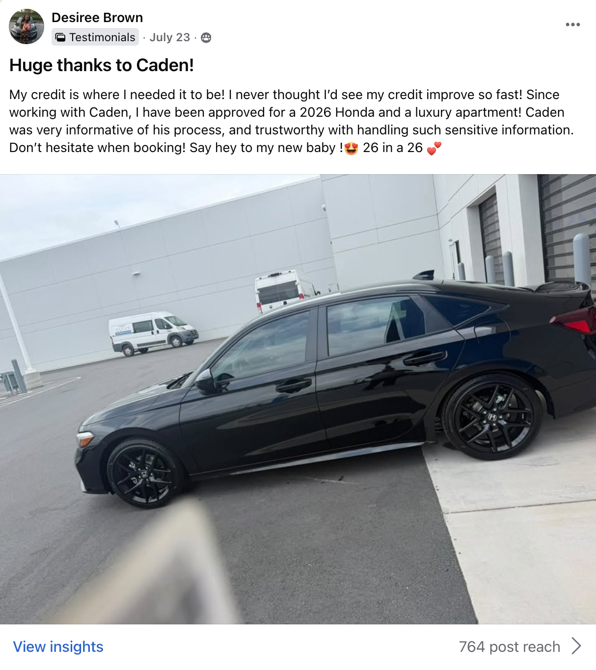 Client testimonial