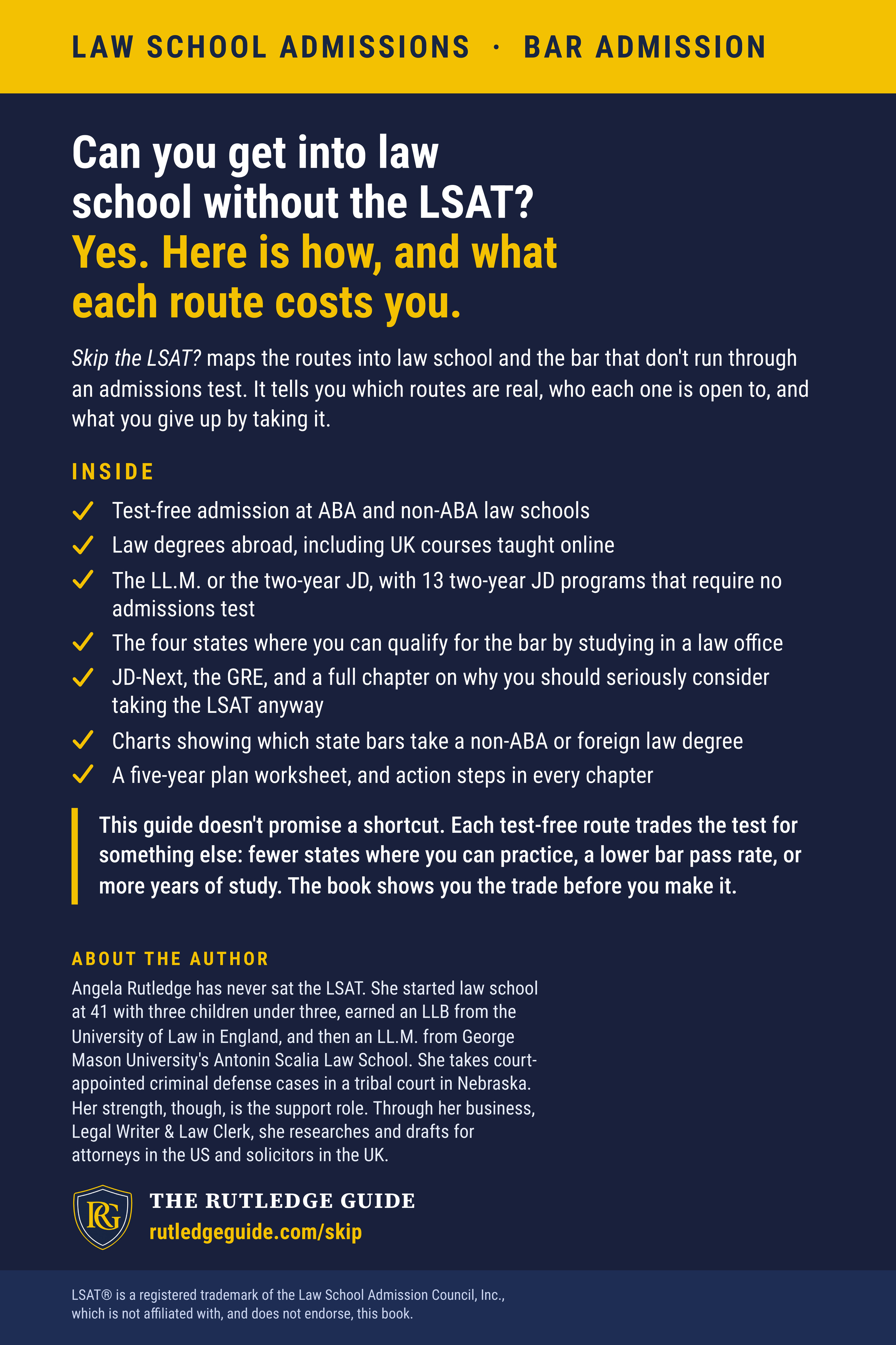 Back cover of the paperback edition of Skip the LSAT?