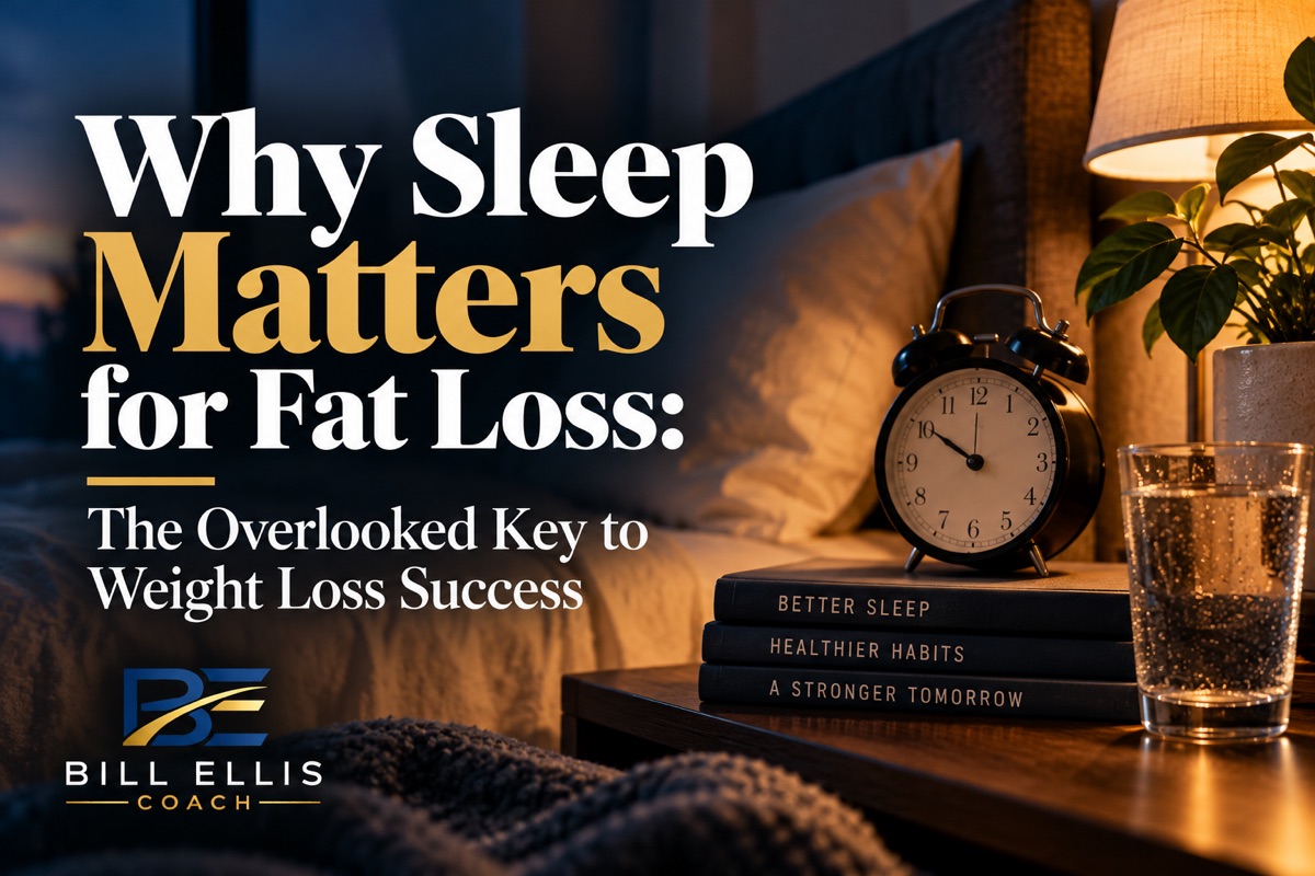 A bedside table with an alarm clock, a stack of books titled Better Sleep, Healthier Habits, A Stronger Tomorrow, and a glass of water