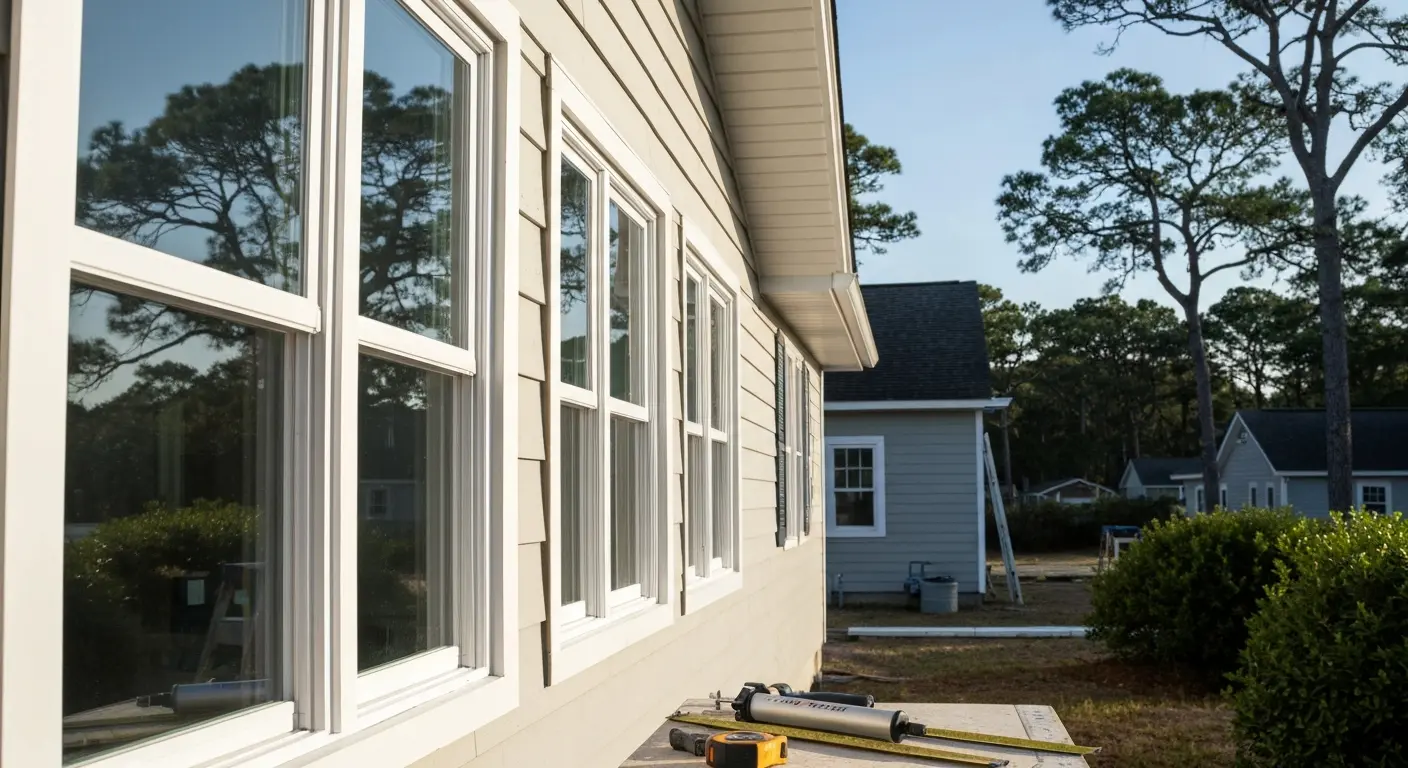 Exterior work: new windows and siding