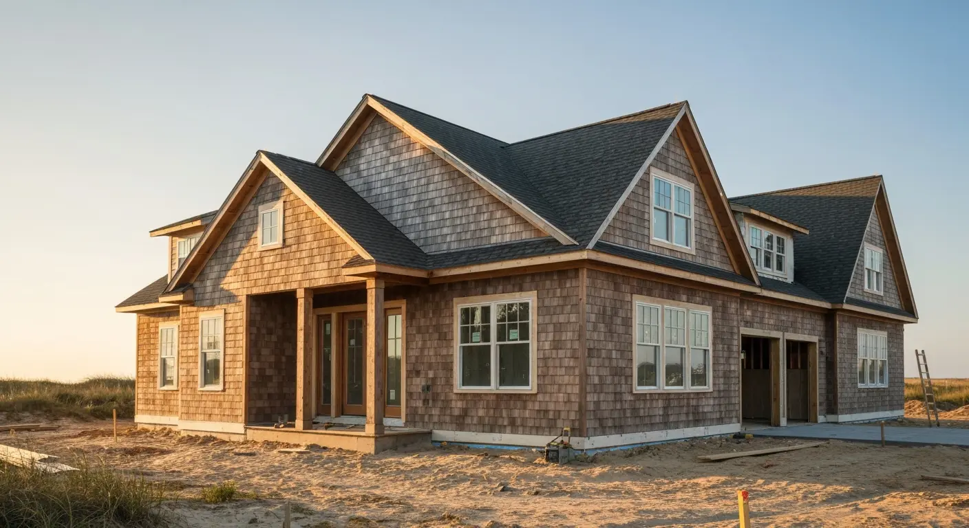 Custom home under construction
