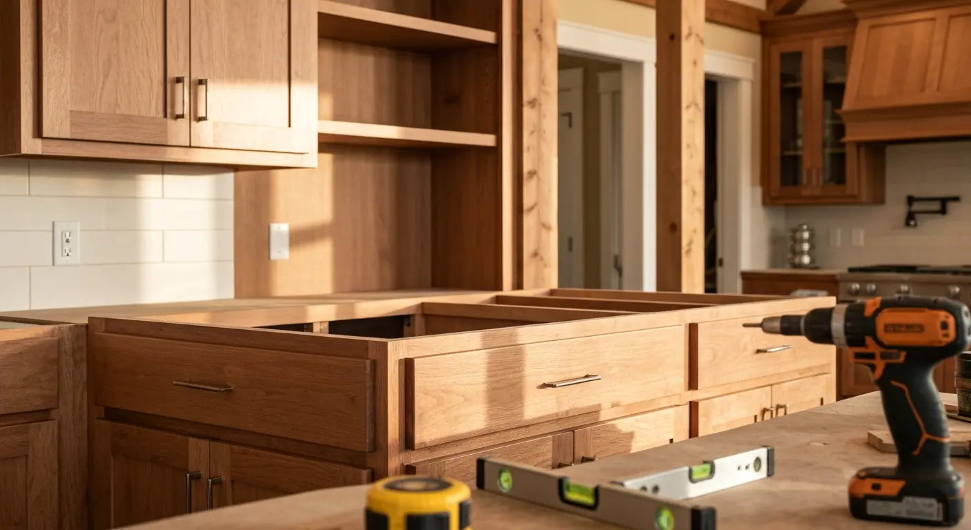 Custom kitchen cabinetry installation
