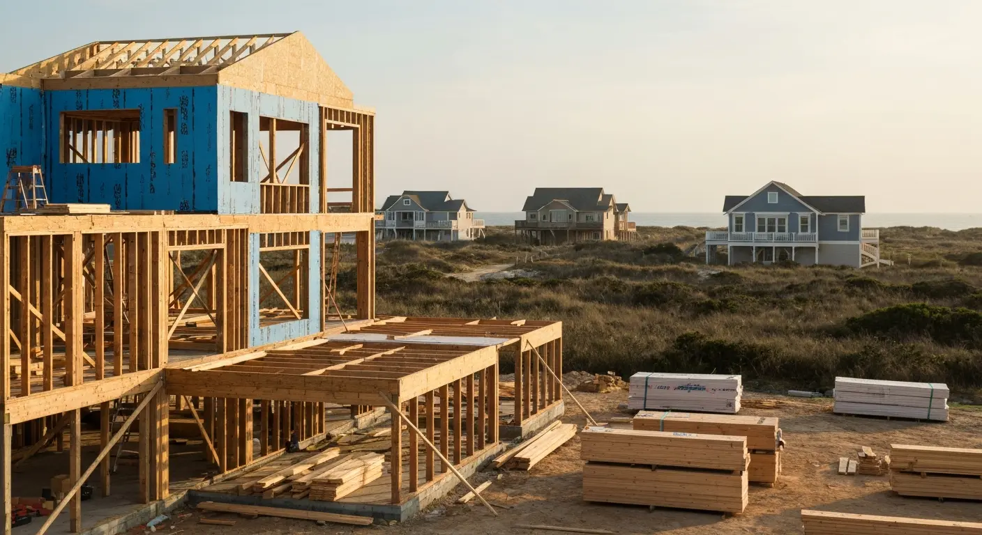 New home construction in Corolla