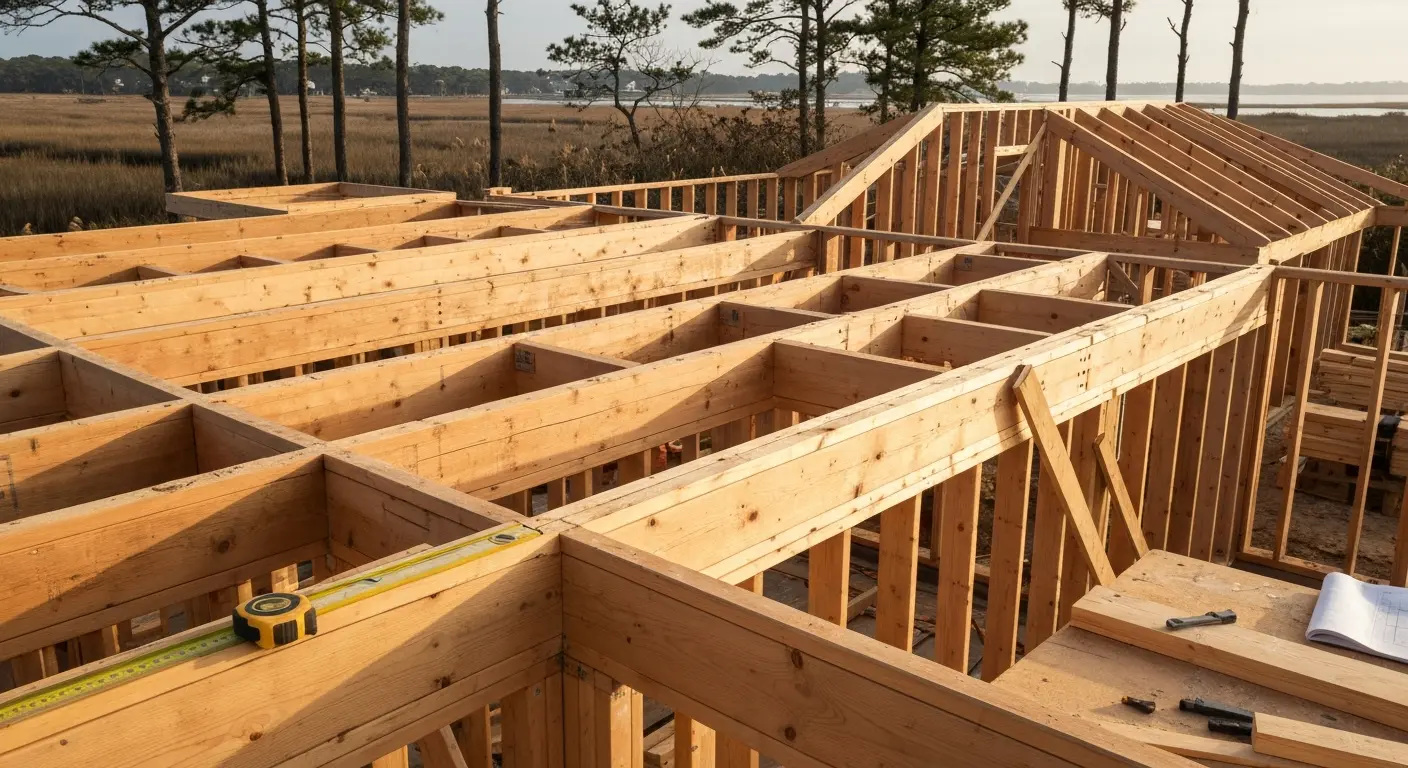 Custom home construction on Roanoke Island