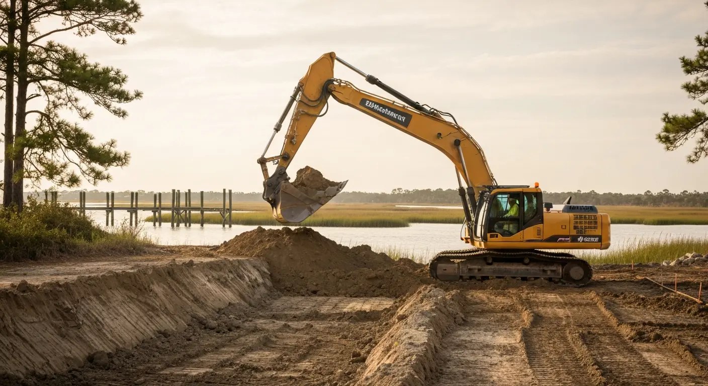 Waterfront marine construction project