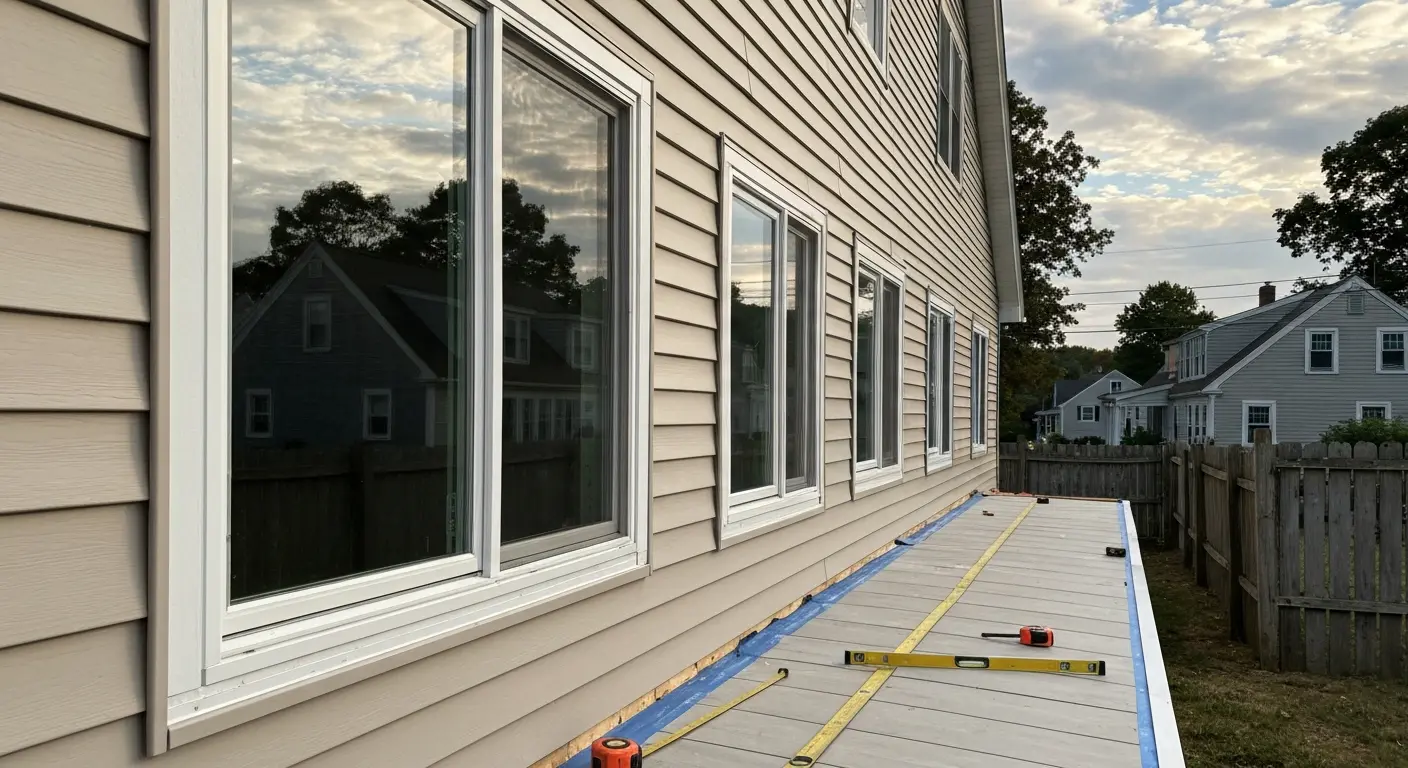 Exterior renovation with siding and windows