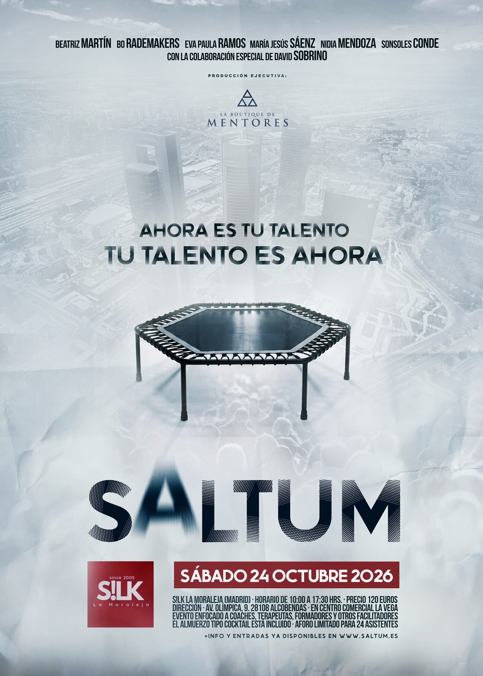 Cartel oficial de Saltum: sábado 24 de octubre de 2026 en S!LK La Moraleja, Madrid