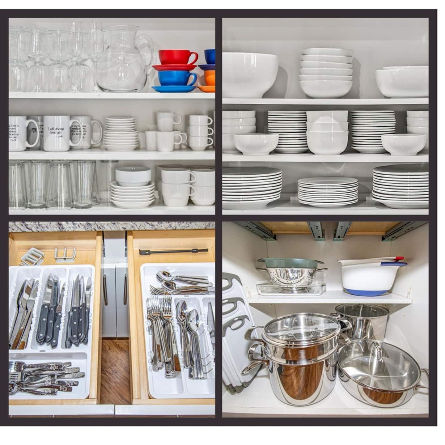 Cook and dine with ease using our fully stocked kitchen, featuring neatly organized dishes, glassware, utensils, pots, and pans. Whether you're whipping up a family feast or enjoying a quiet meal, everything you need is right at your fingertips.