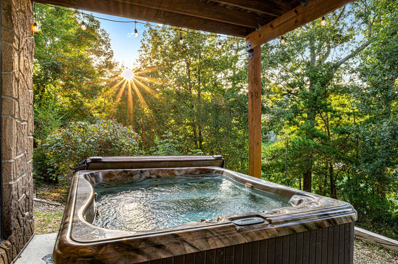 The hot tub at sunrise