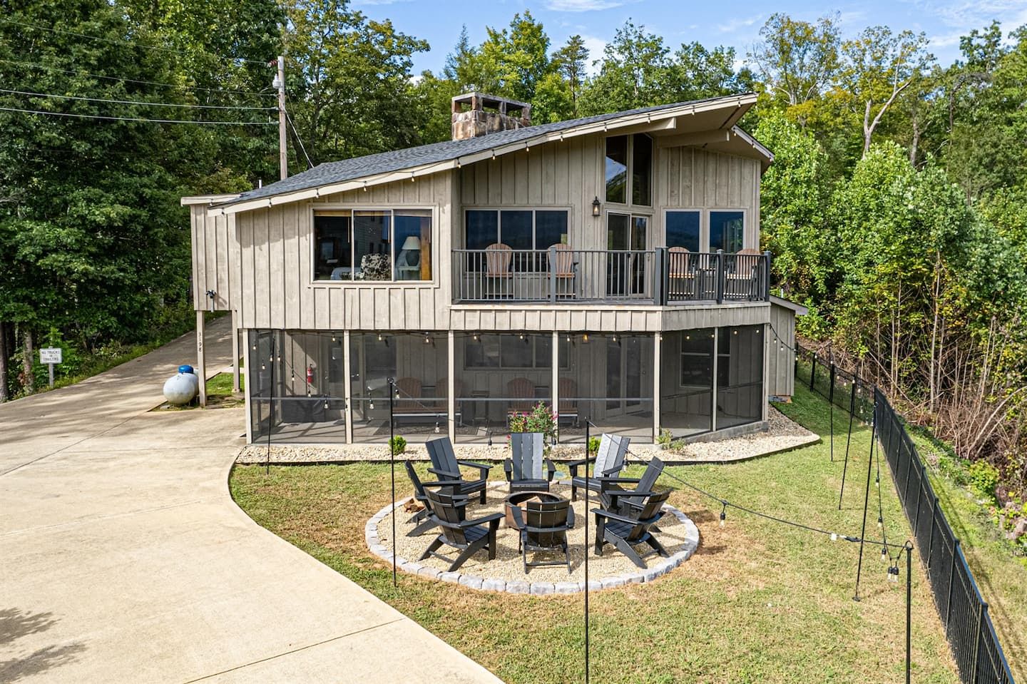 This image highlights the footprint of the front yard, giving you a clear sense of the outdoor space surrounding the chalet. It offers a helpful perspective on the layout, setting, and natural landscape that frame your mountain retreat.