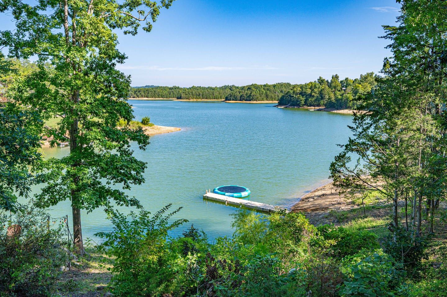 Step out the back door and your private dock is right there. In summer and early fall, when Douglas Lake is full, it floats just for you.