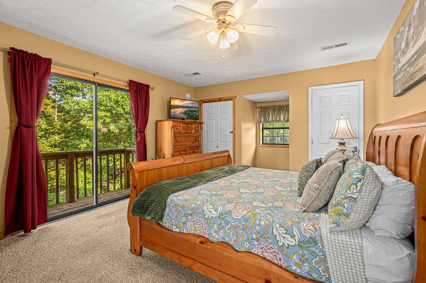 Upstairs king bedroom with its own door out to a small private balcony, just for whoever claims this room.