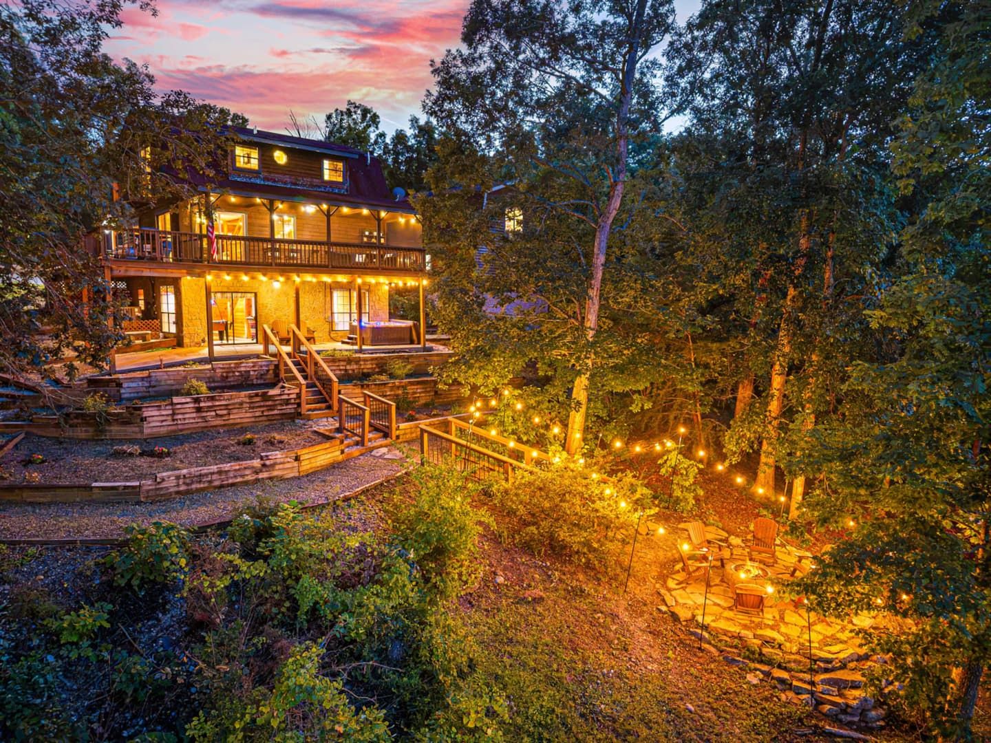 Three levels of deck on the lake side, every one of them looking straight out at Douglas Lake. Pick the one that suits your mood and stay there.