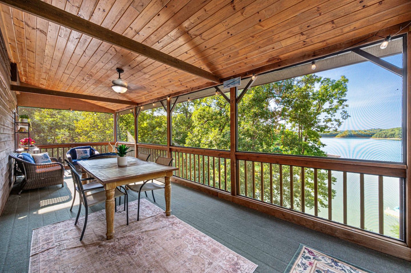 Dinner on the covered lakefront deck with the breeze coming off the water. Ask anyone and this is where they will want to eat every night.