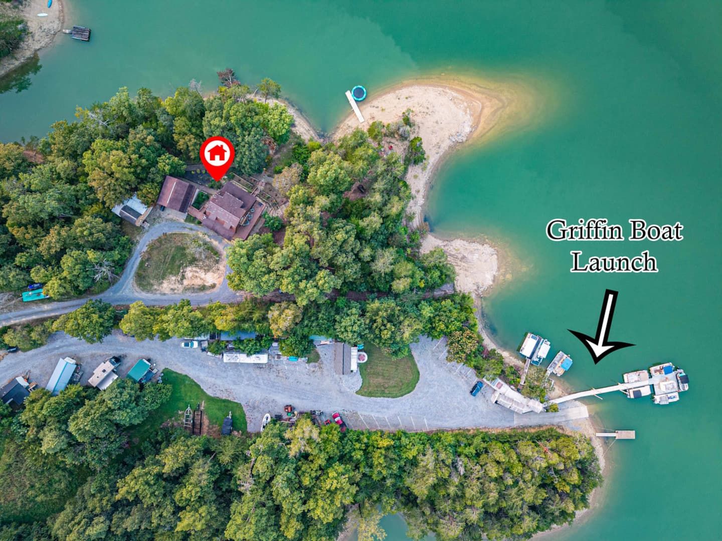 Griffin Boat Launch is right next door. Back the trailer down, drop the boat, and you are out on Douglas Lake in minutes.