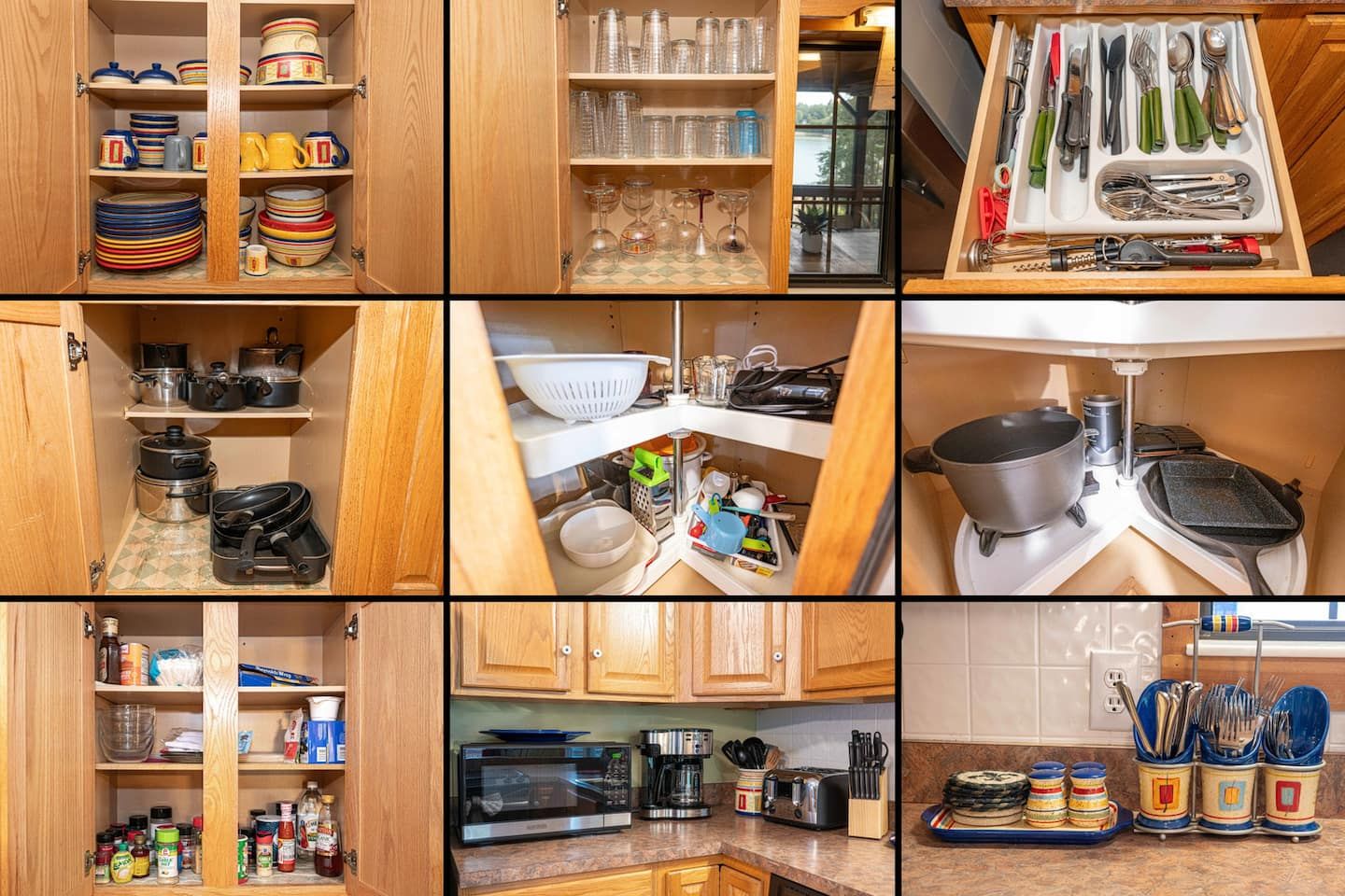 Every kitchen cabinet and drawer at Kajun Kove, so you know exactly what to pack and what to leave home.