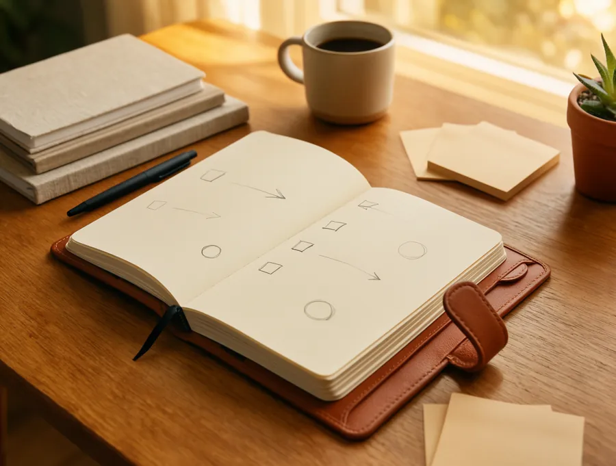 Planner and goal notes laid out on a desk for 2027 planning