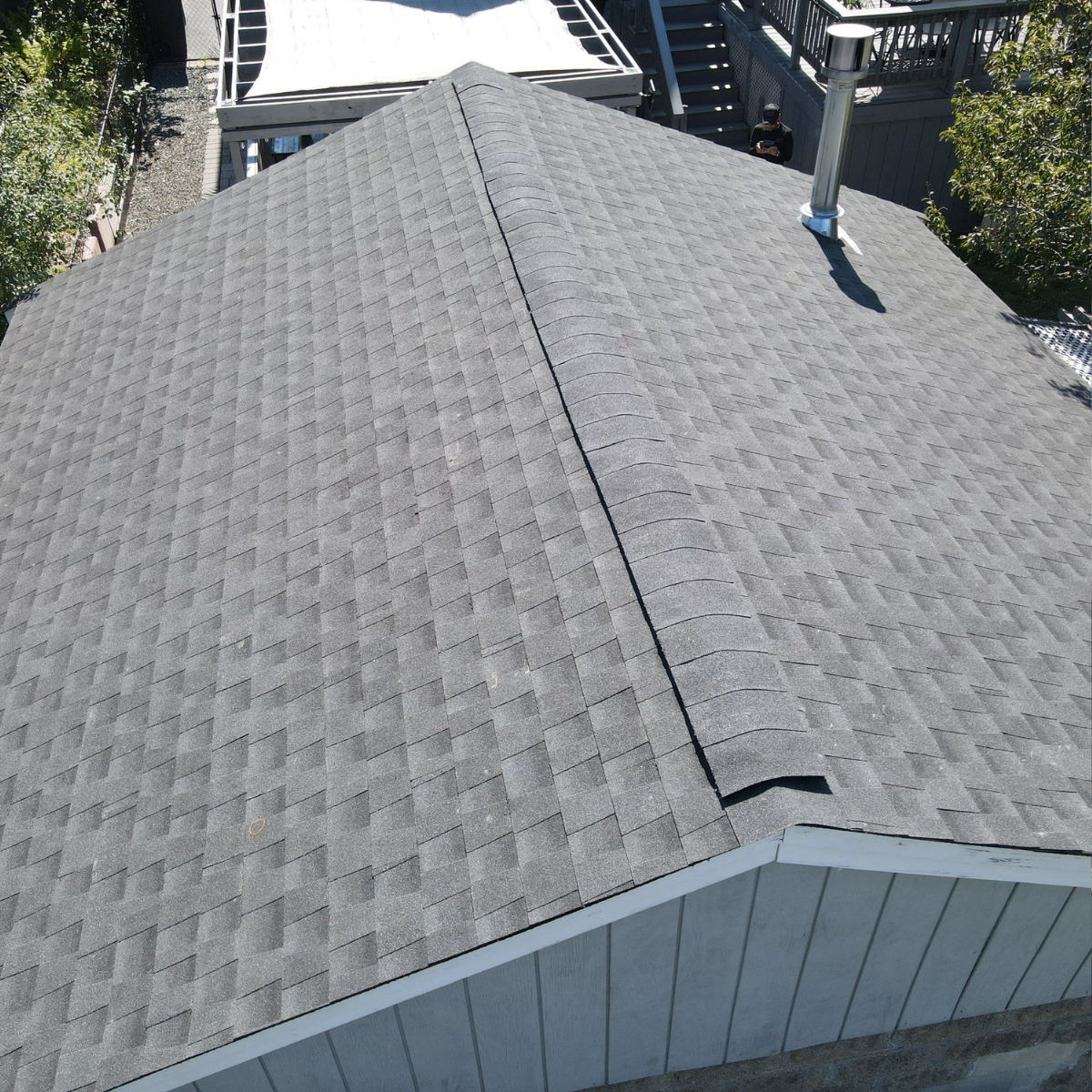 completed roof repair on a Medford home