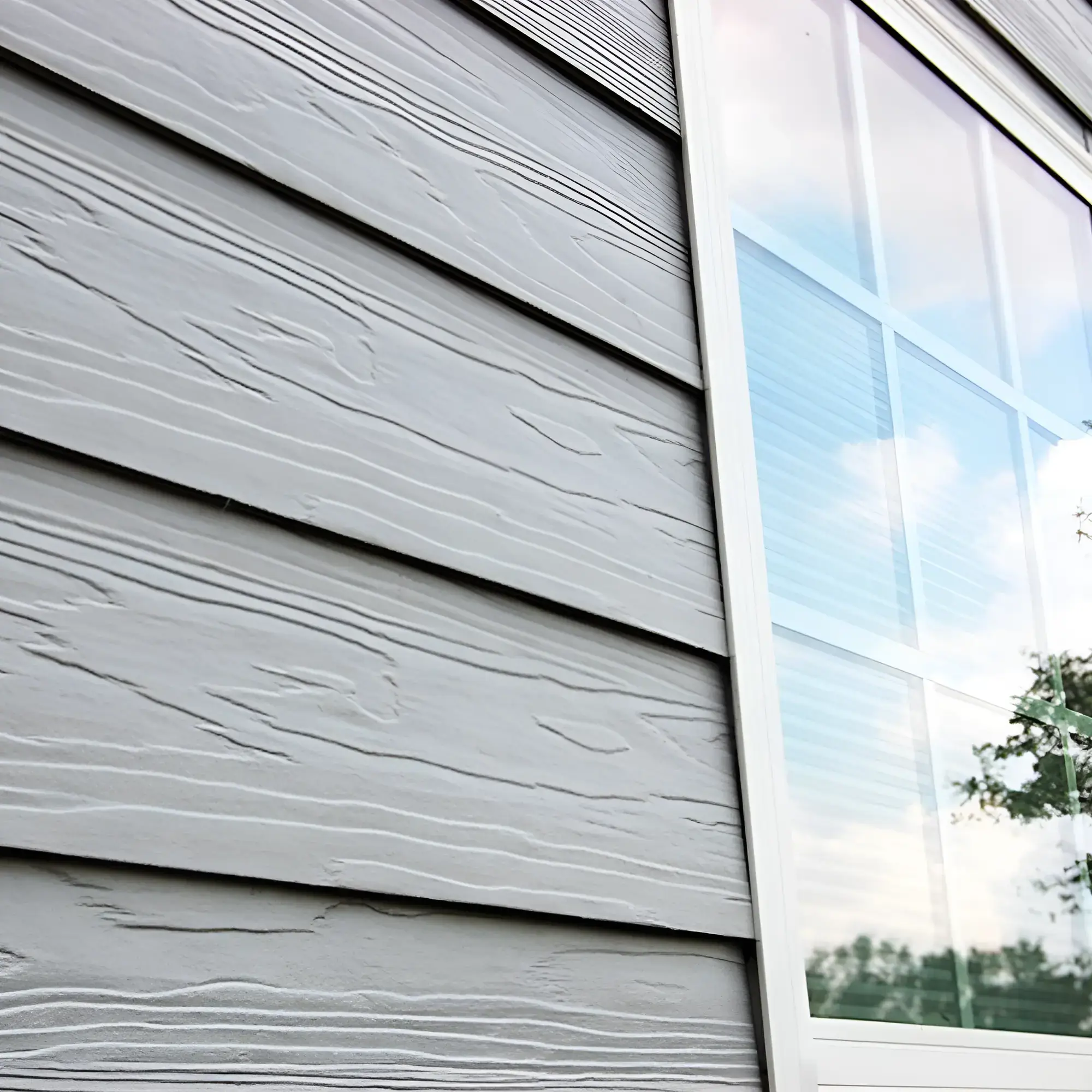 Fiber cement siding panels installed on home in Massachusetts