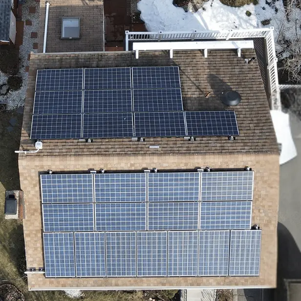 Roof replacement project with solar panels and decking replacement by Peak Quality Roofing