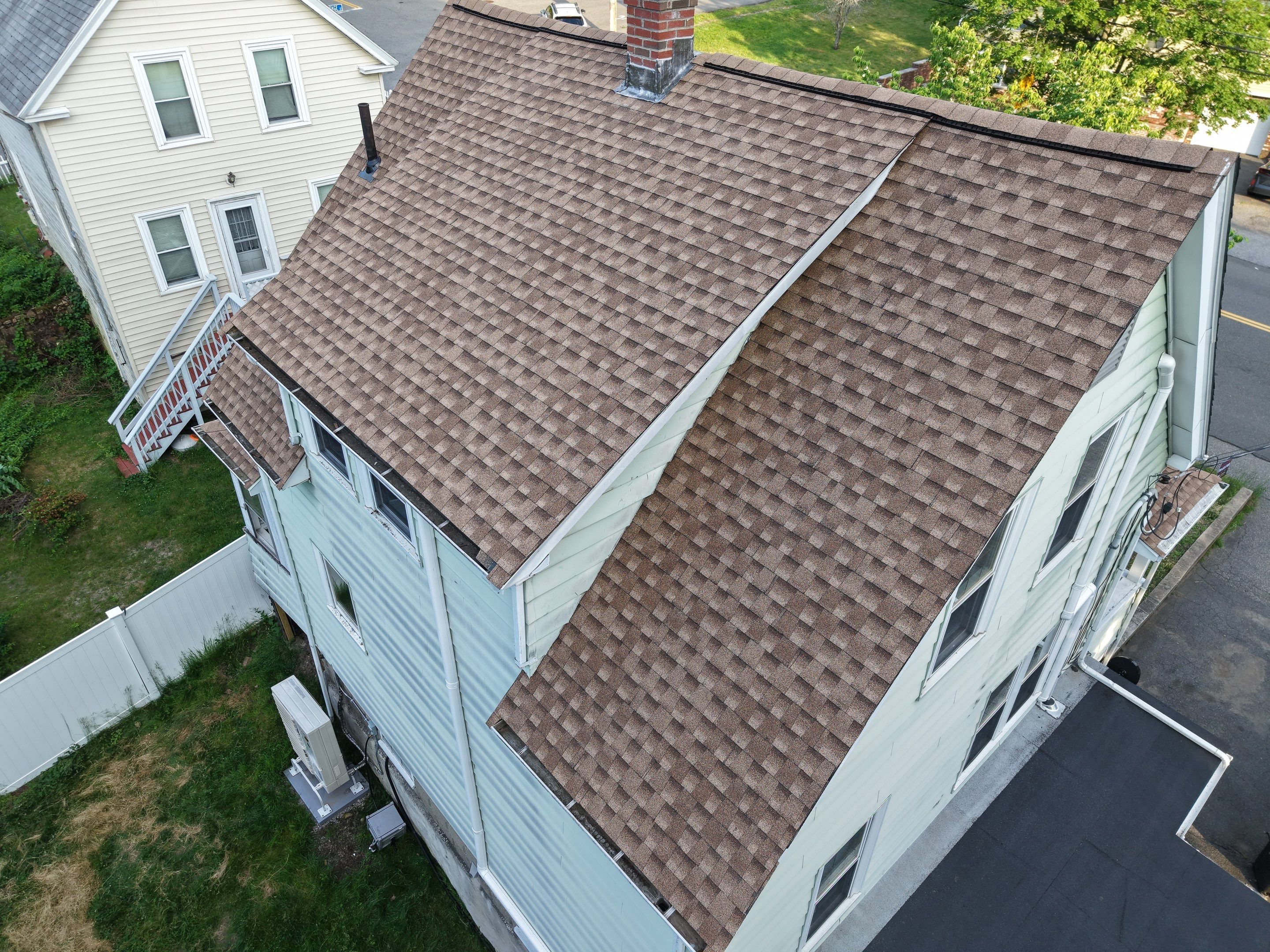 New asphalt shingle roof replacement on a Massachusetts home