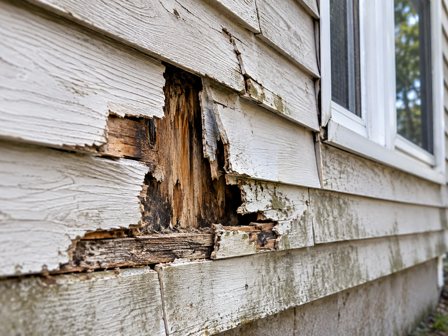 Damaged siding