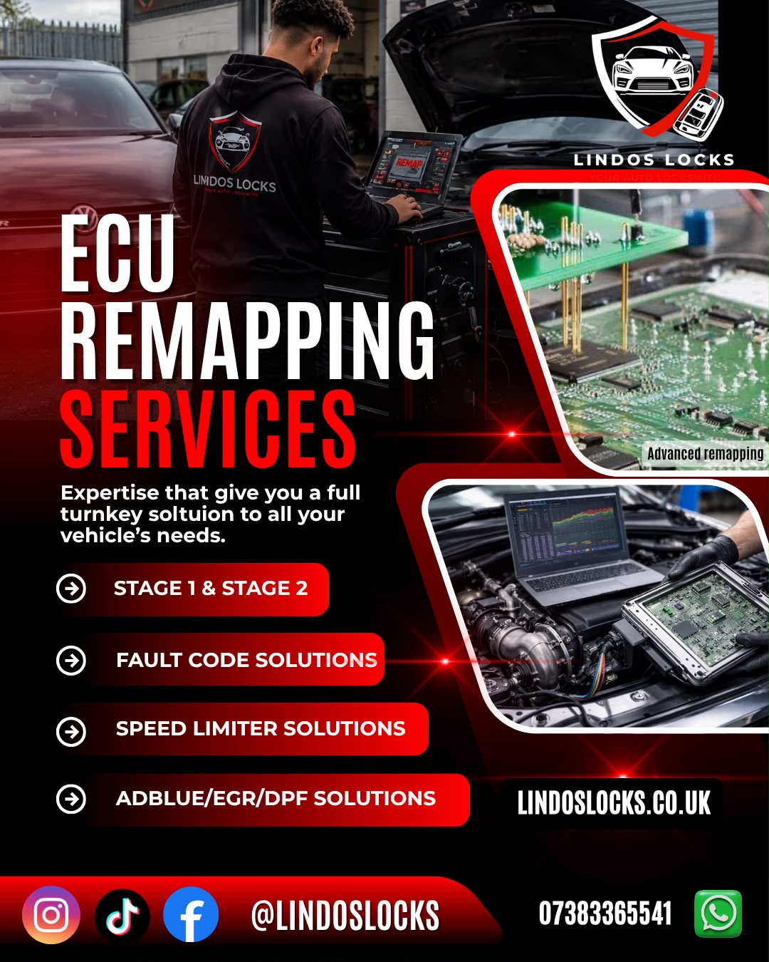Lindos Locks ECU remapping and diagnostics in Telford