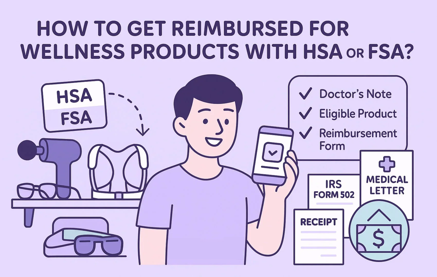 HSA and FSA reimbursement process graphic