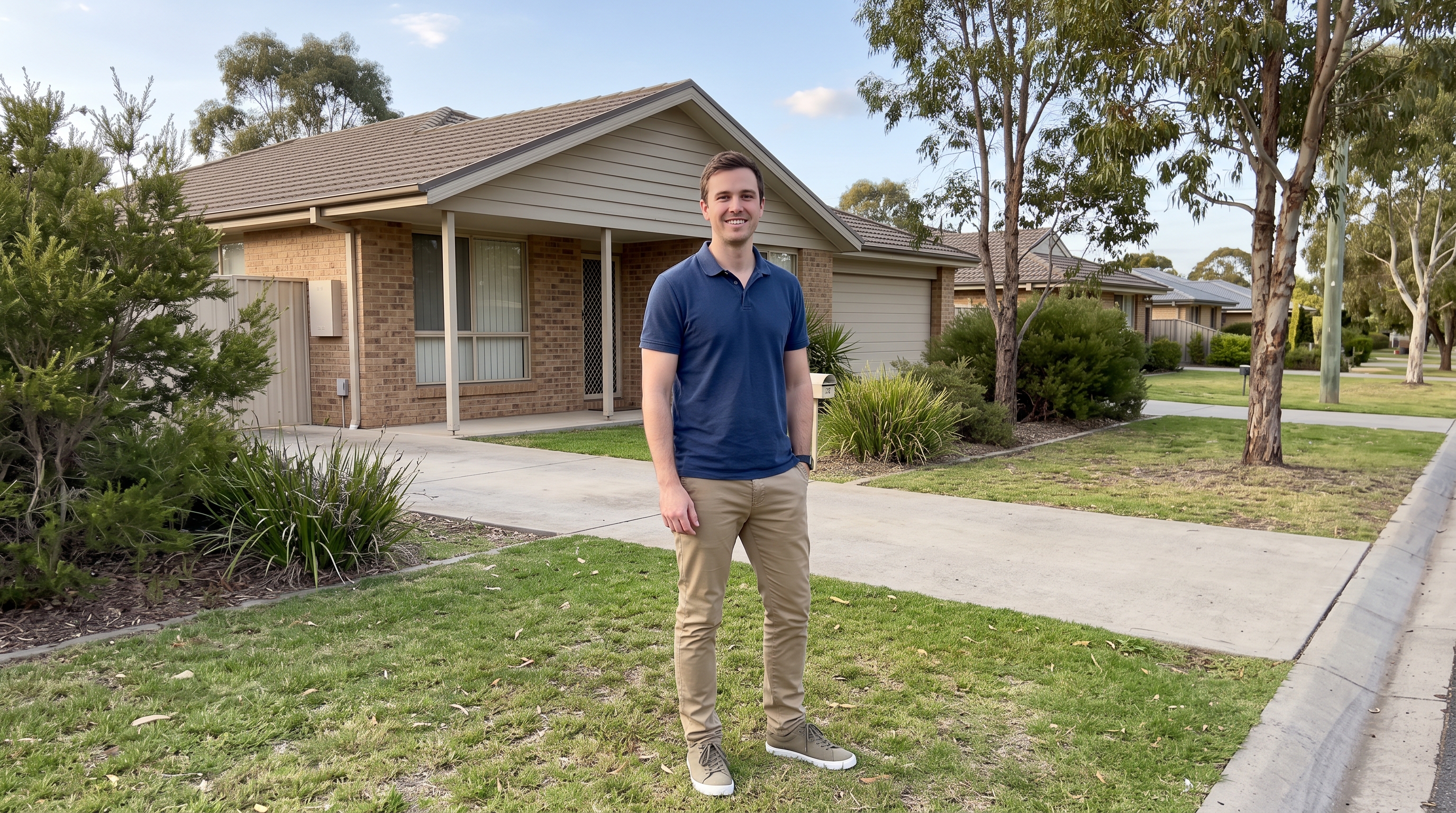 Alex outside Australian property