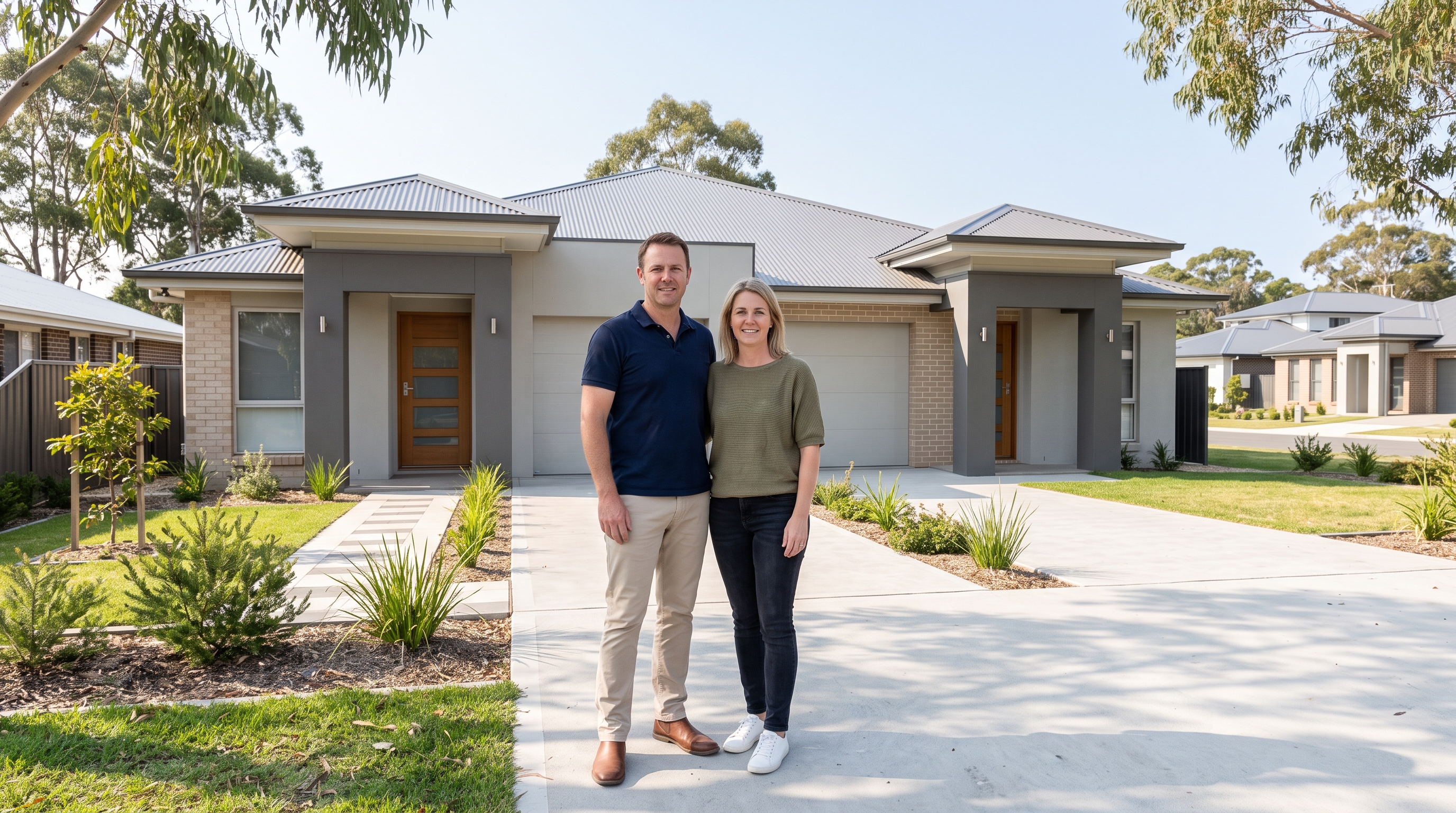 Andrew and Lisa outside duplex project