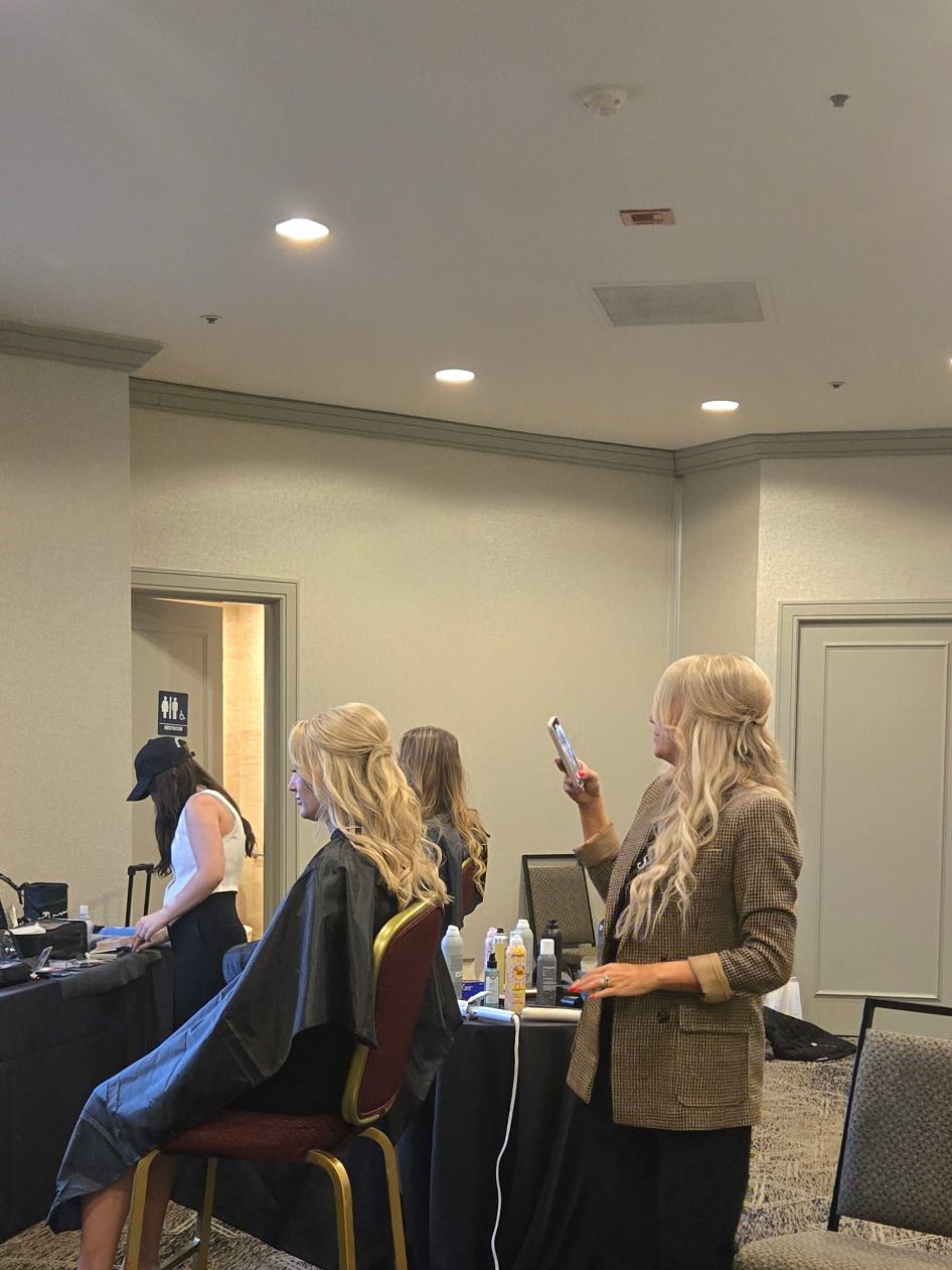 Attendee with her finished glam alongside the OSIX founder