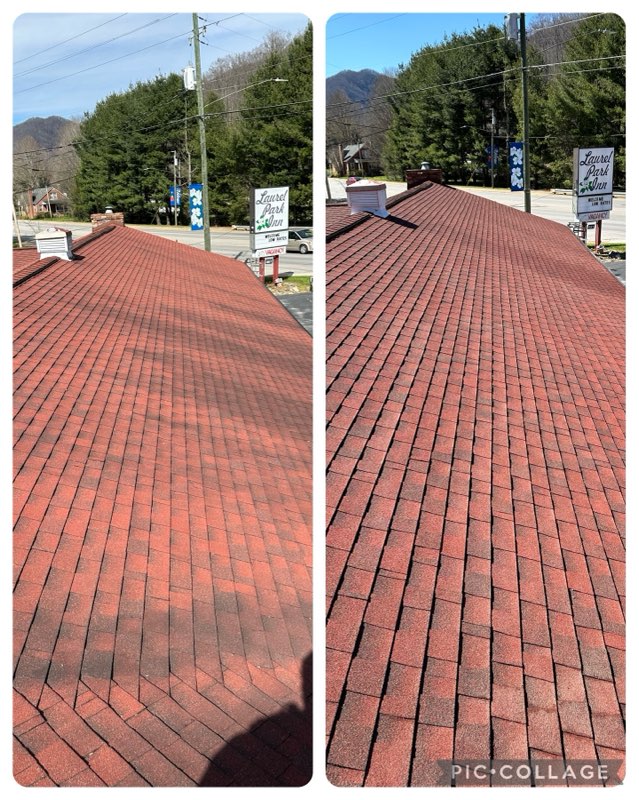 Rivenbark's Services LLC roof washing results in Waynesville, NC