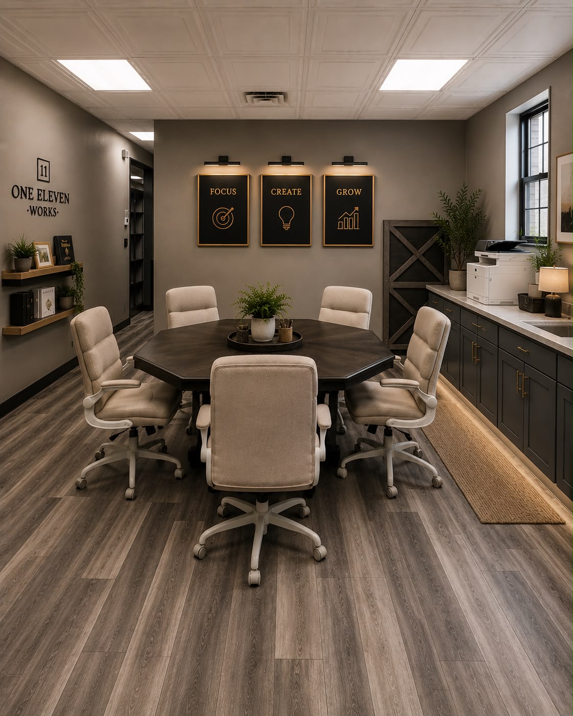 The conference room at One Eleven Works