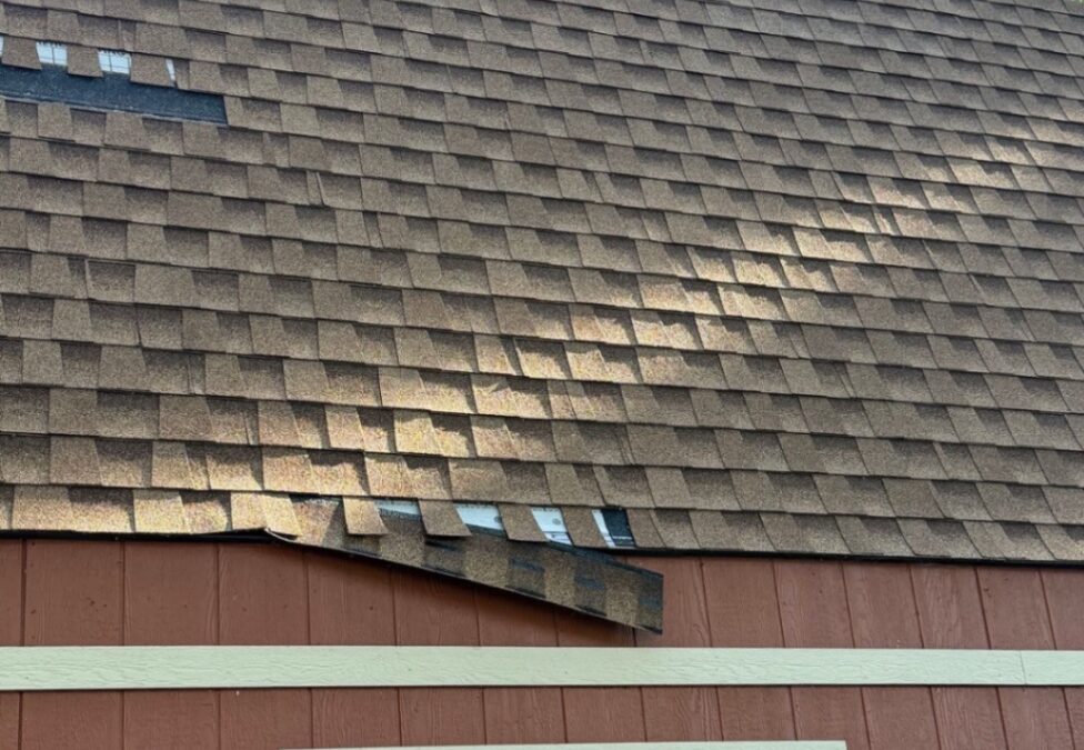 Storage shed roof repair in Grapevine