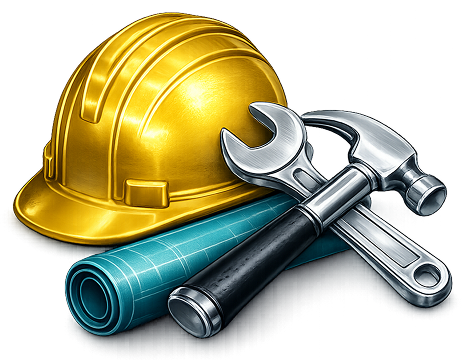 Hard hat and tools icon