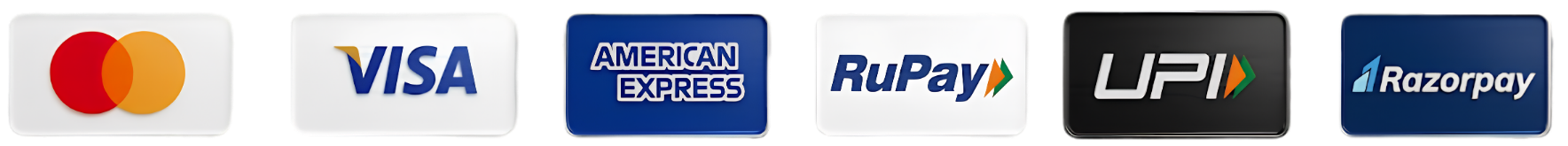 Visa, Mastercard, RuPay, UPI and Razorpay